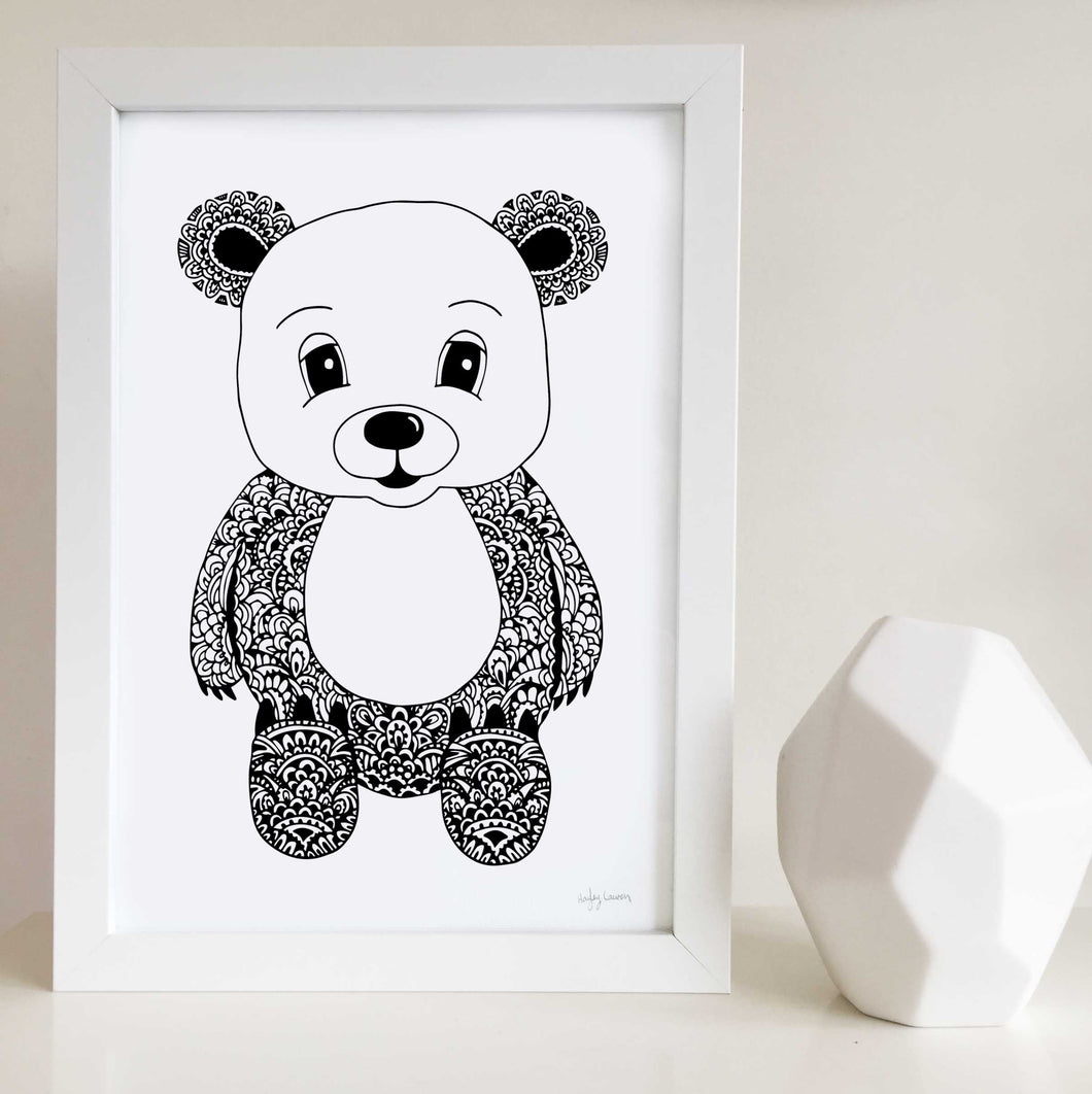 cute teddy bear artwork for nursery or kids bedroom 