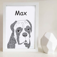 Boxer dog illustration pattern design 