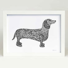 dachshund dog art print sausage dog