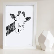 Giraffe nursery print for baby room by Hayley Lauren Design