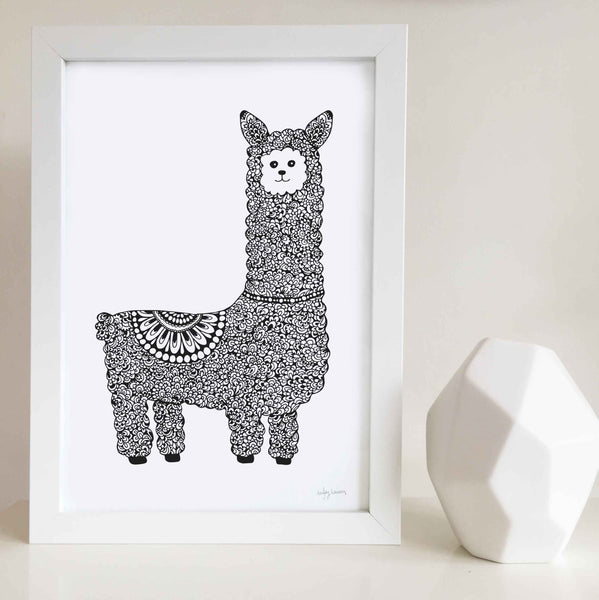Liam the Llama Nursery or Kids Room Art Print