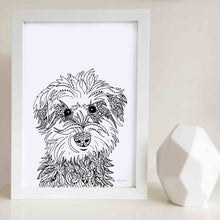 schnauzer dog art print zentangle