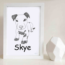 custom staffy dog art print zentangle