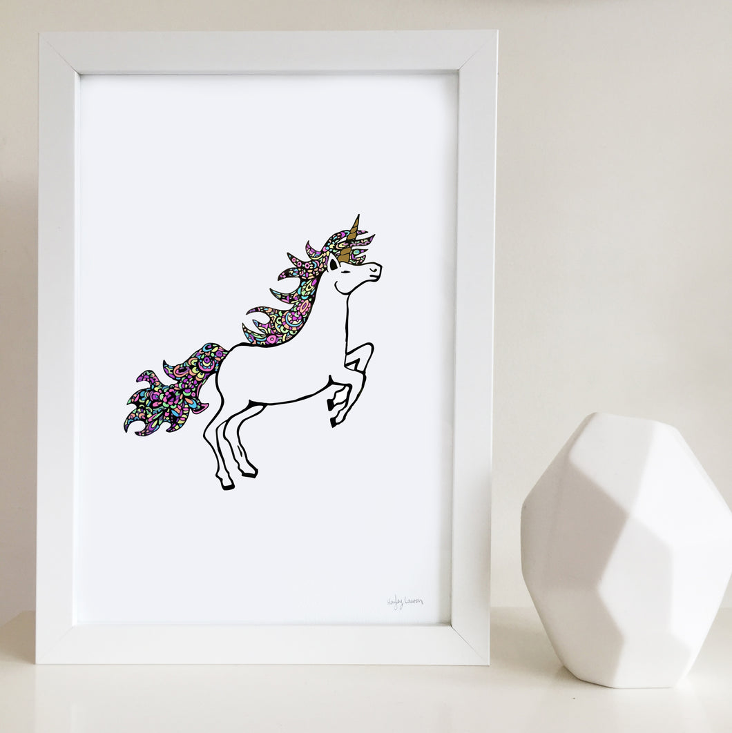 Unicorn nursery or bedroom wall art