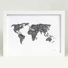 World Map in black Art Print